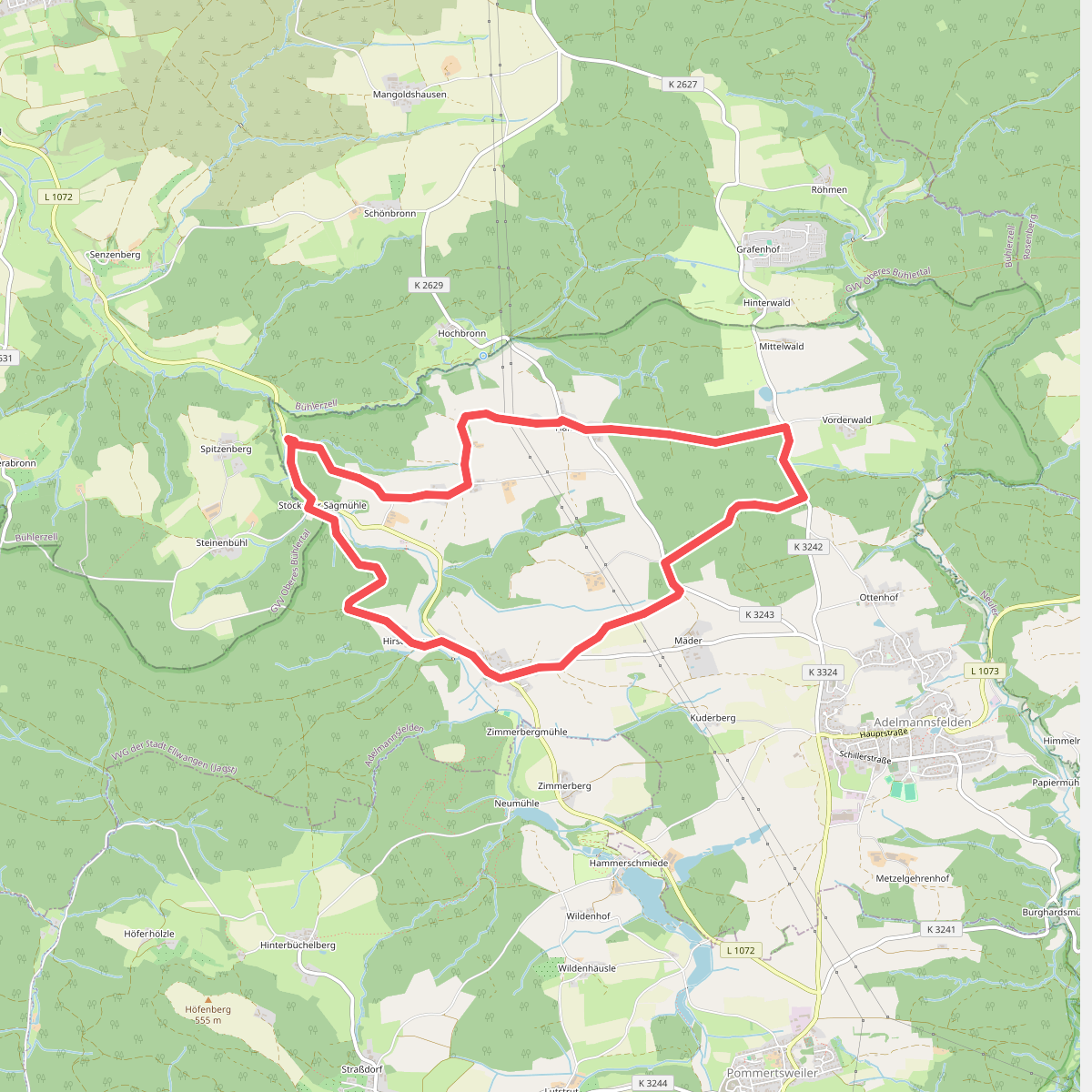 Adelmannsfelden - Wanderweg 3