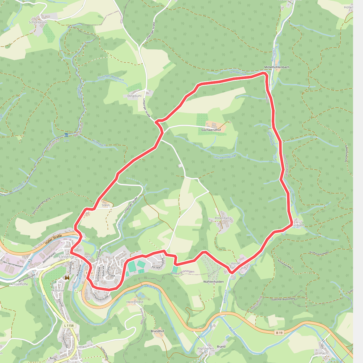 Idyllische Straße - Rundweg U