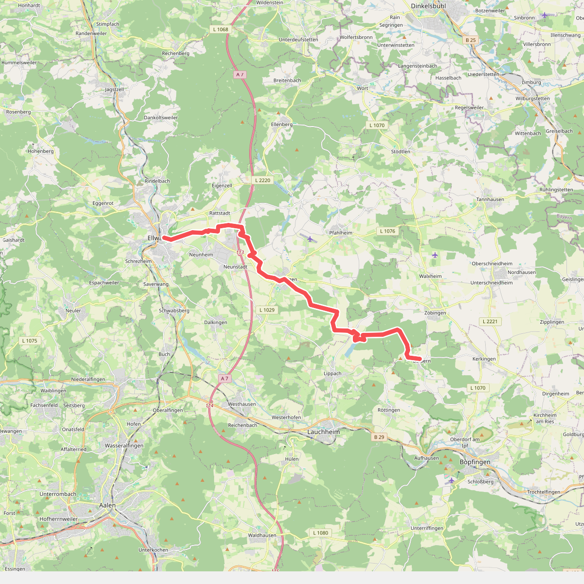 blaues Dreieck Ellwangen -Baldern