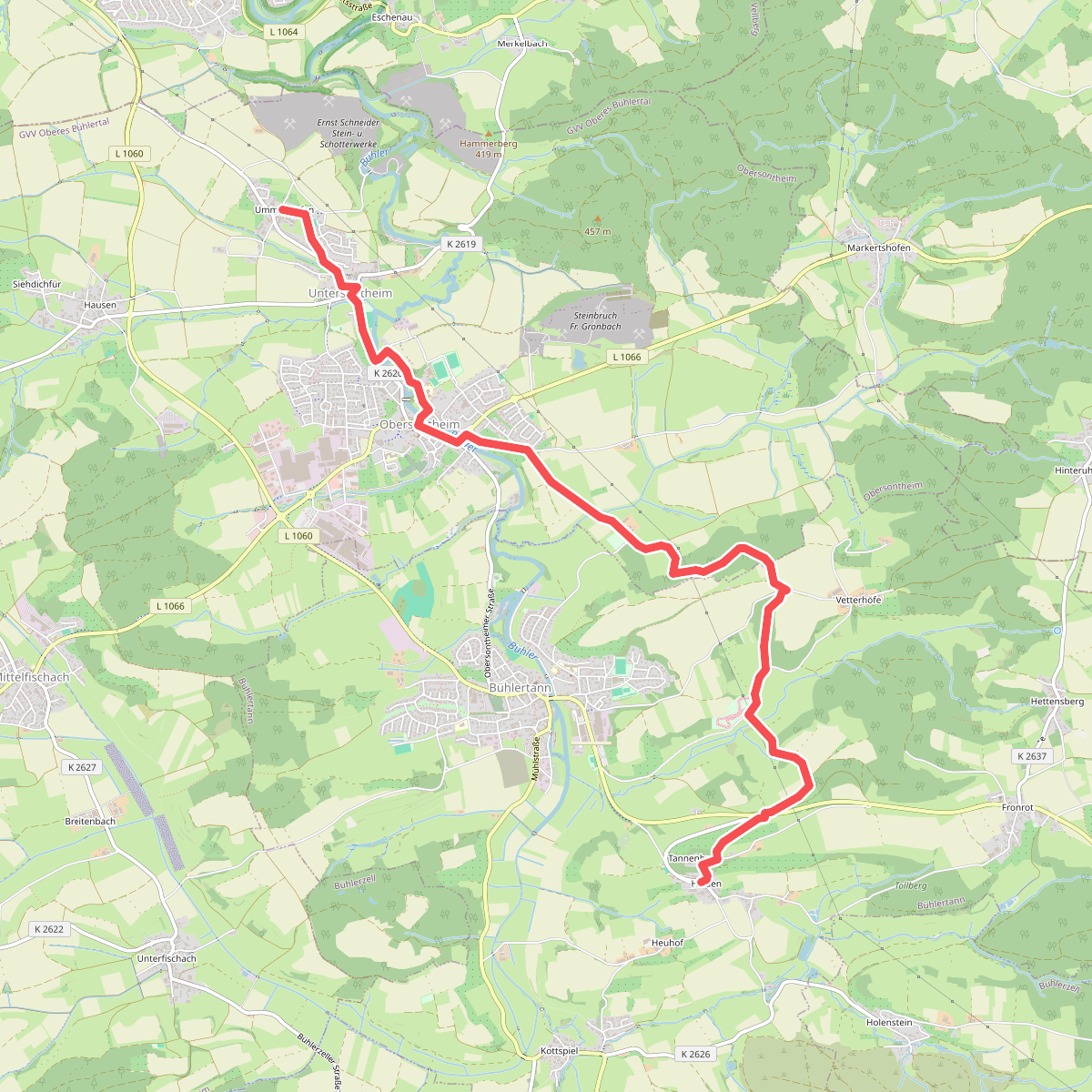Querweg des SAV (roter Punkt)