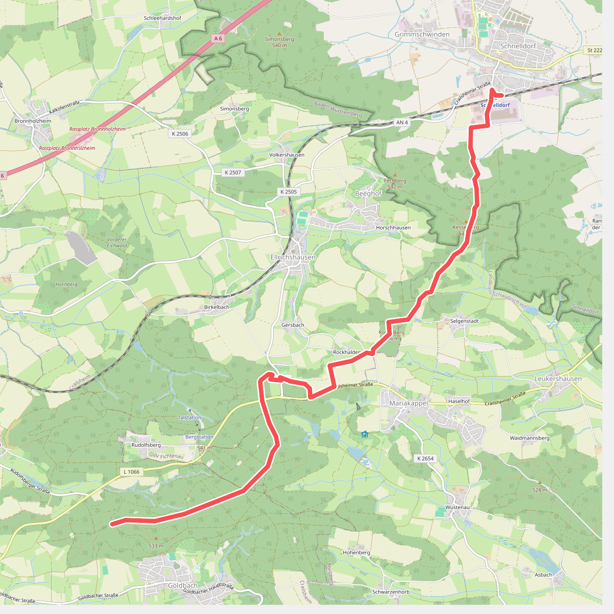 Schnelldorf - Crailsheim
