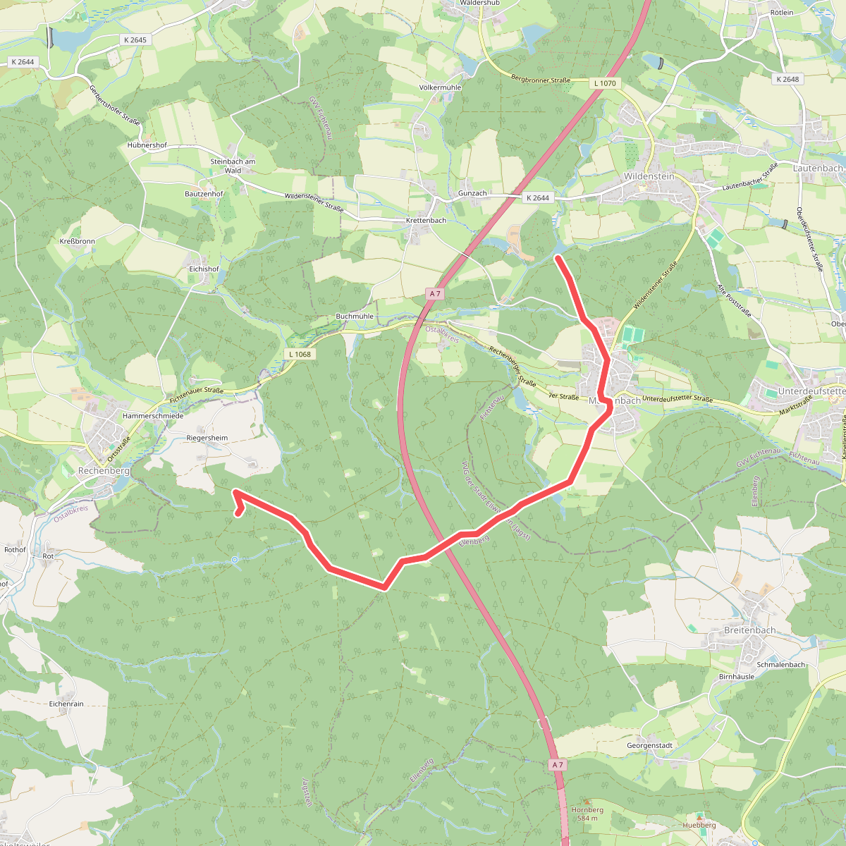 blauer Punkt Matzenbach - Rechenberg