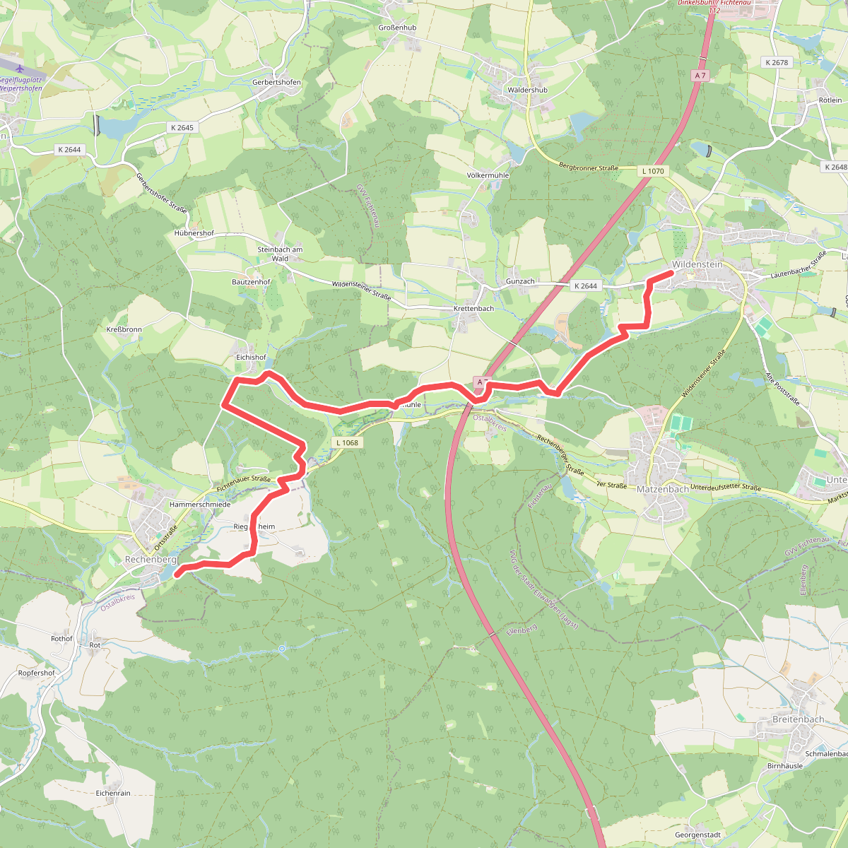 blaues Plus Wildenstein - Rechenberg