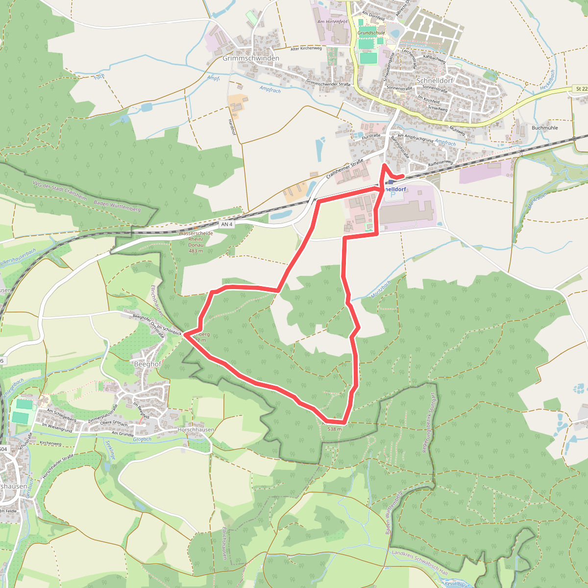Rehweg Schnelldorf