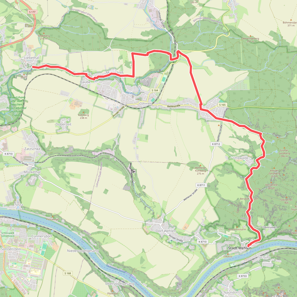 Pirna-Liebethal - Stadt Wehlen · Malerweg etappe 1