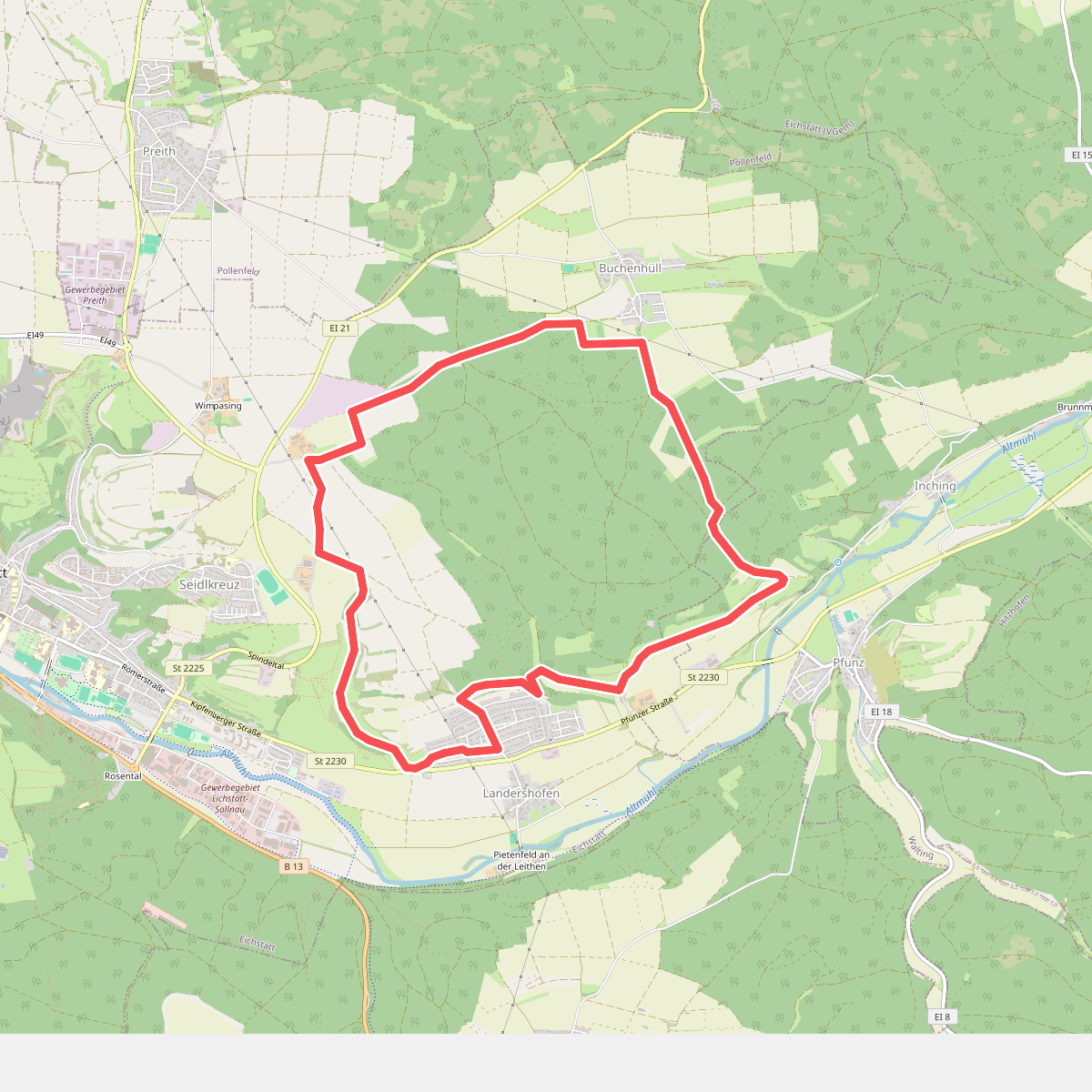 Altmühl Panoramaweg Schlaufe 14 Eichstätt