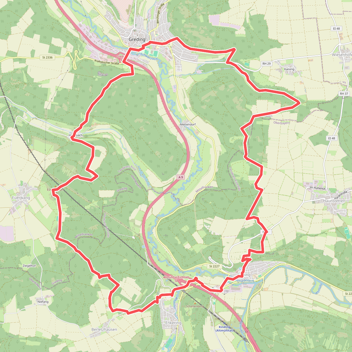 Altmühl Panoramaweg Schlaufe 19 Schwarzachtal-Panoramaweg