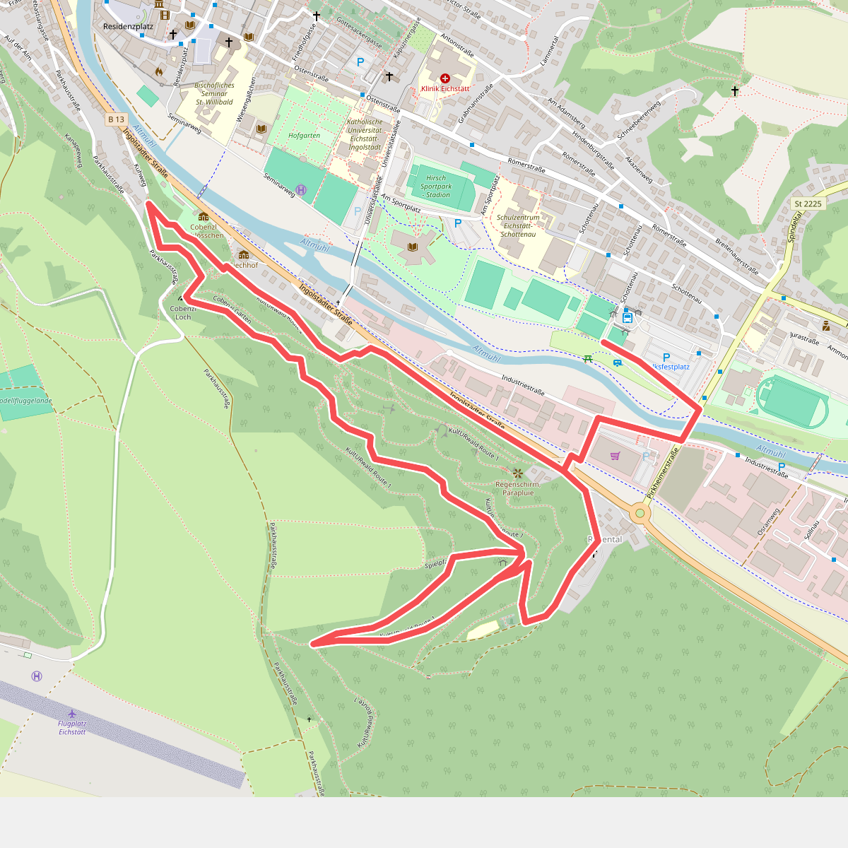 Nordic Walking Park Eichstätt Route 3 Auwäldchen
