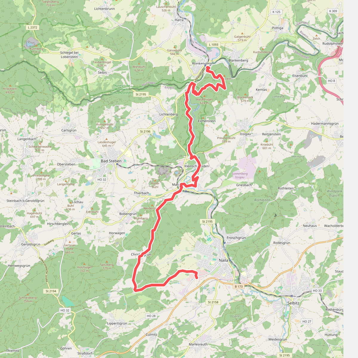 Untereichenstein - Naila · Frankenweg etappe 1