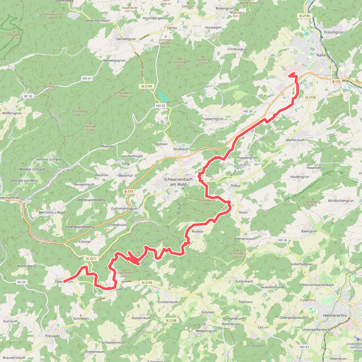 Naila - Elbersreuth · Frankenweg etappe 2