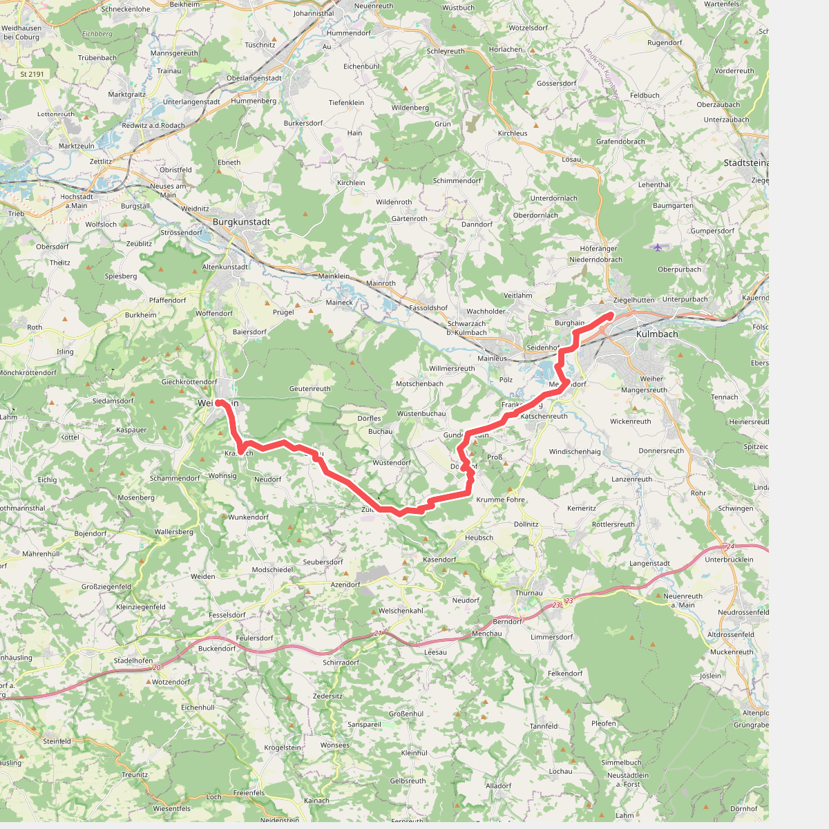 Kulmbach - Weismain · Frankenweg etappe 6