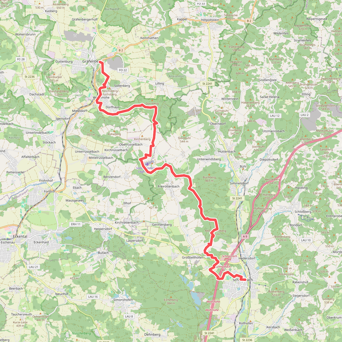 Gräfenberg - Schnaittach · Frankenweg etappe 14