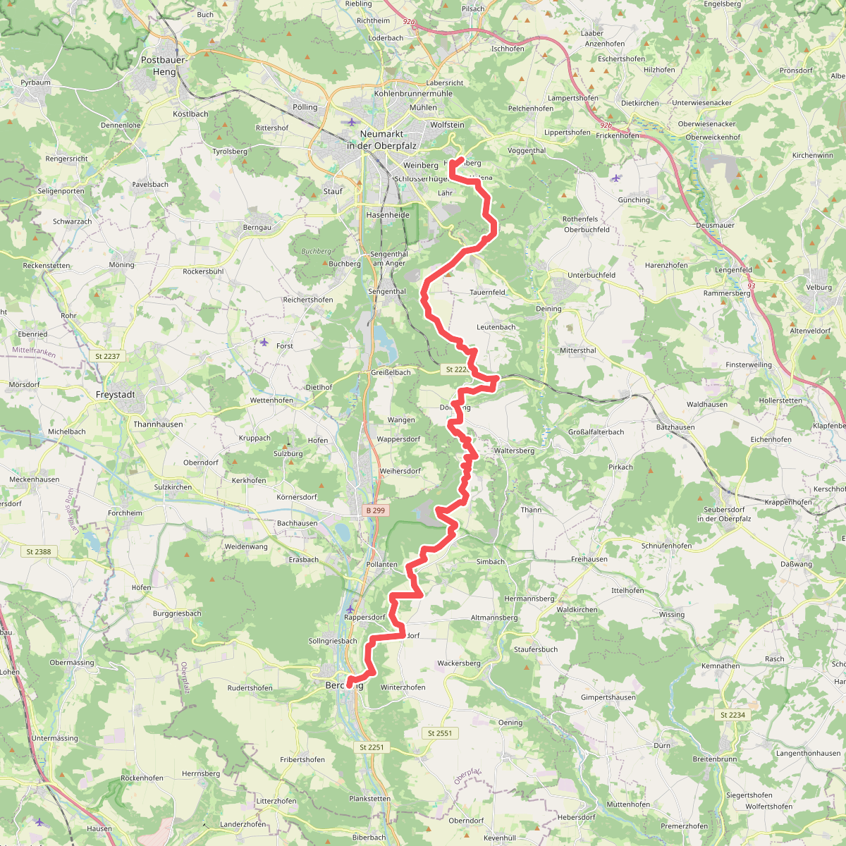 Höhenberg - Berching · Frankenweg etappe 18