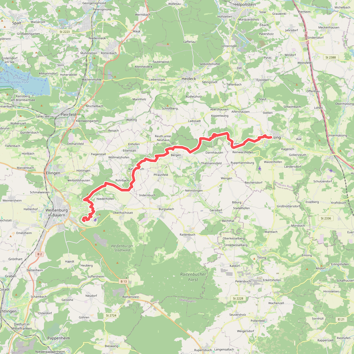 Thalmässing - Wülzburg · Frankenweg etappe 20