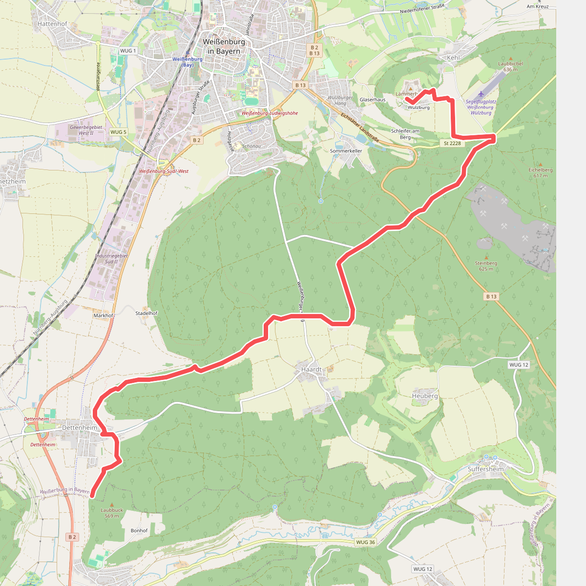 Wülzburg - Graben · Frankenweg etappe 21