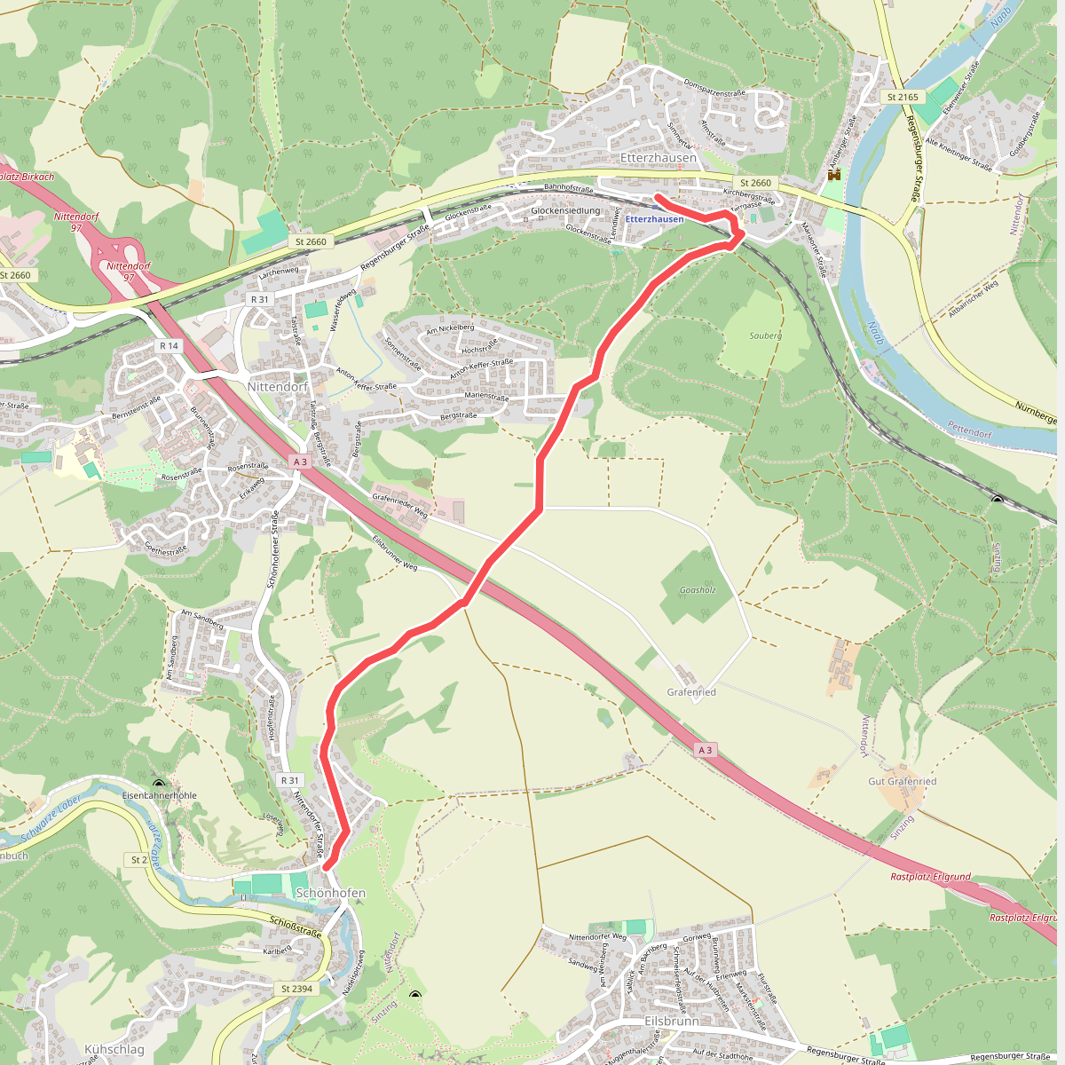 W 13 Etterzhausen - Schönhofen (Rotes Rechteck)