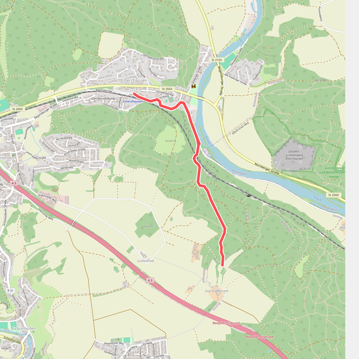 W 14 Etterzhausen - Gorjhof (Blaues Rechteck)