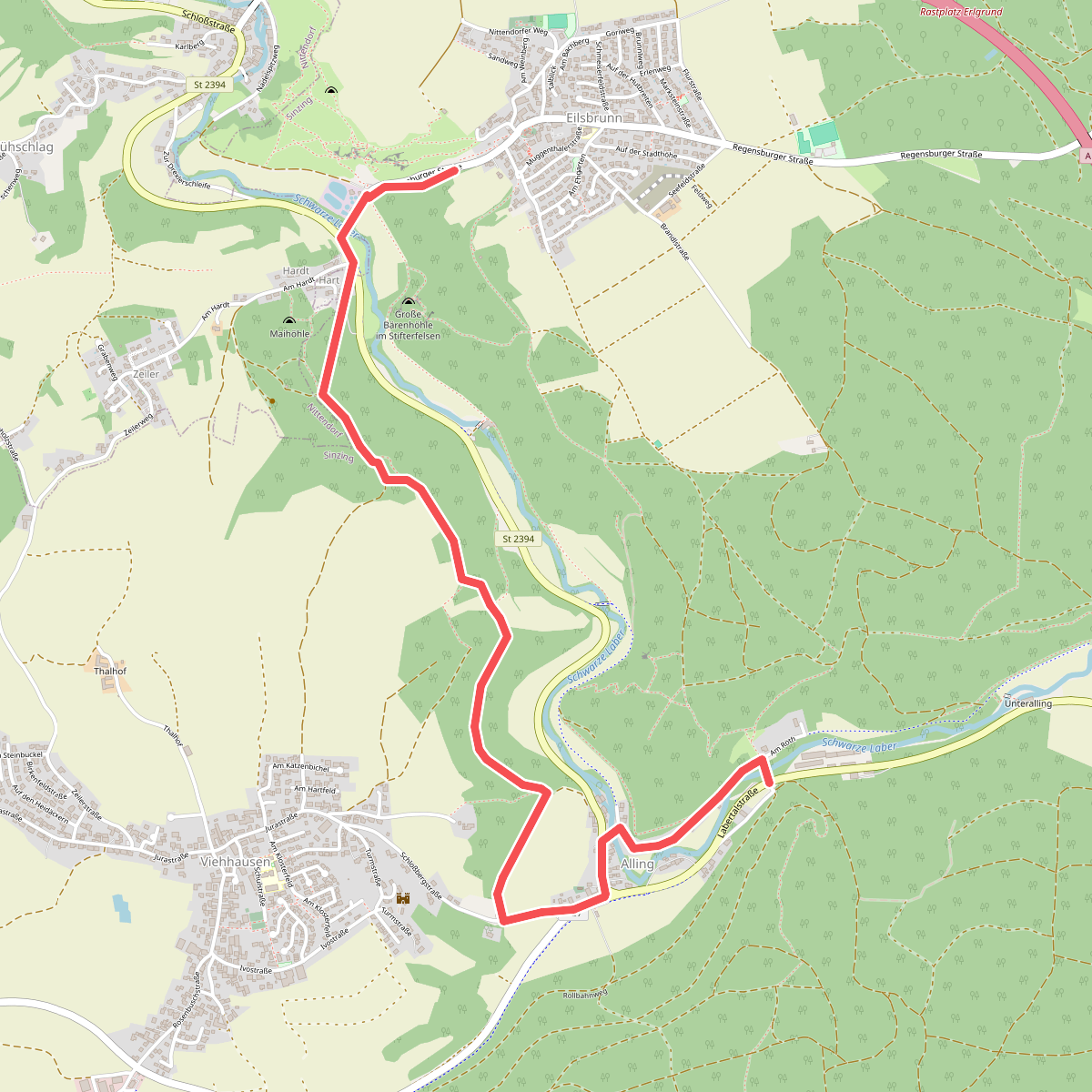 W 38 Alling - Eilsbrunn (Blaues Rechteck)