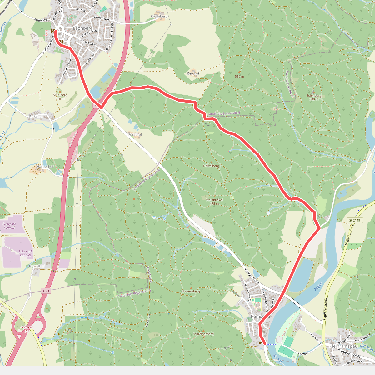 O 78 Leonberg - Ramspau (Rotes Rechteck)