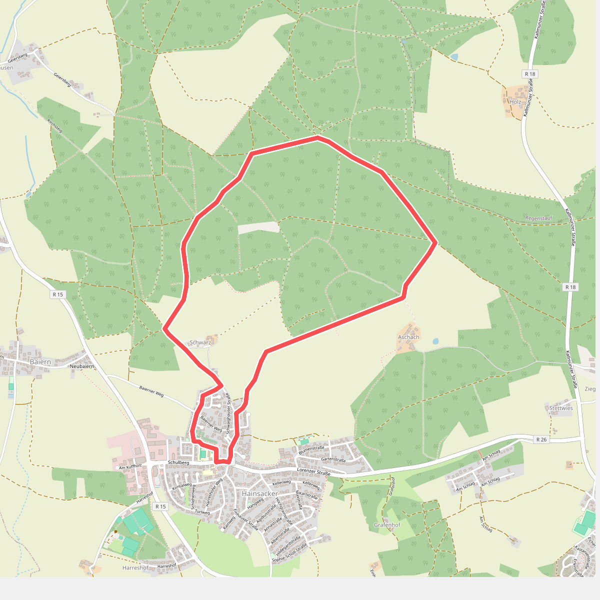 Permanenter Wanderweg (grün)