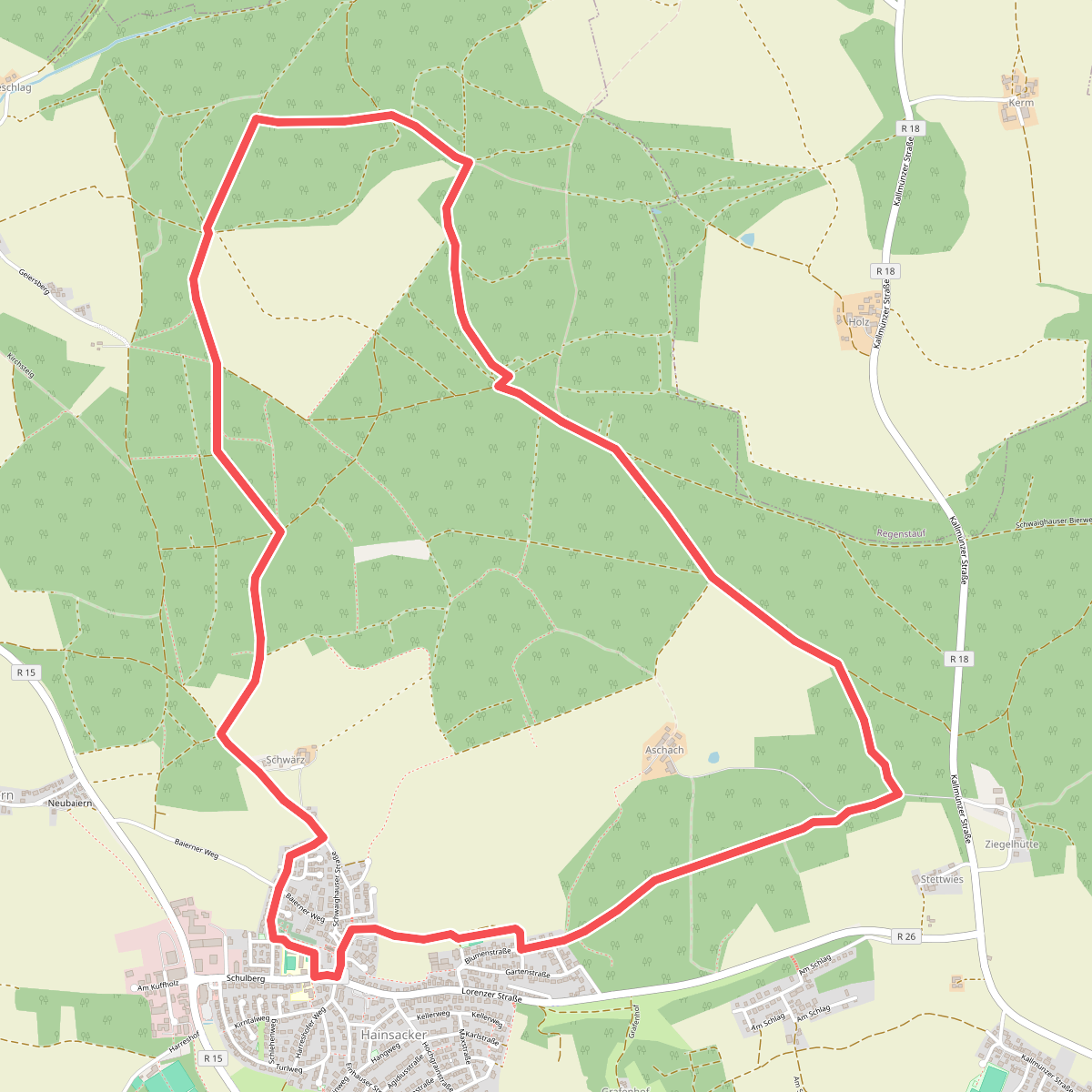Permanenter Wanderweg (rot)