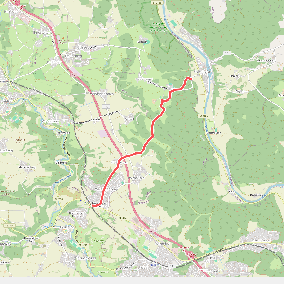 W 53 Deuerling-Bahnhof - Pielenhofen (Grünes Dreieck)