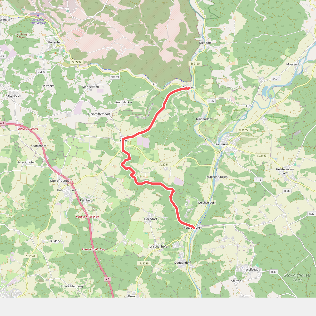 W 55 Heitzenhofen - Rohrbach (Rotes Rechteck)