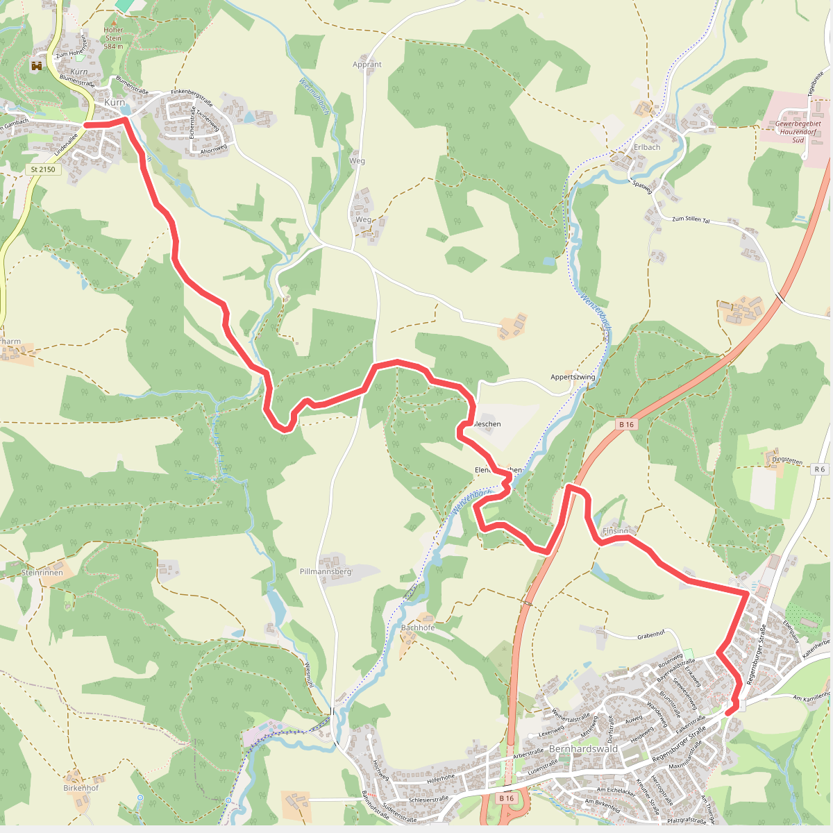 O 26 Bernhardswald - Kürn (Blaues Rechteck)