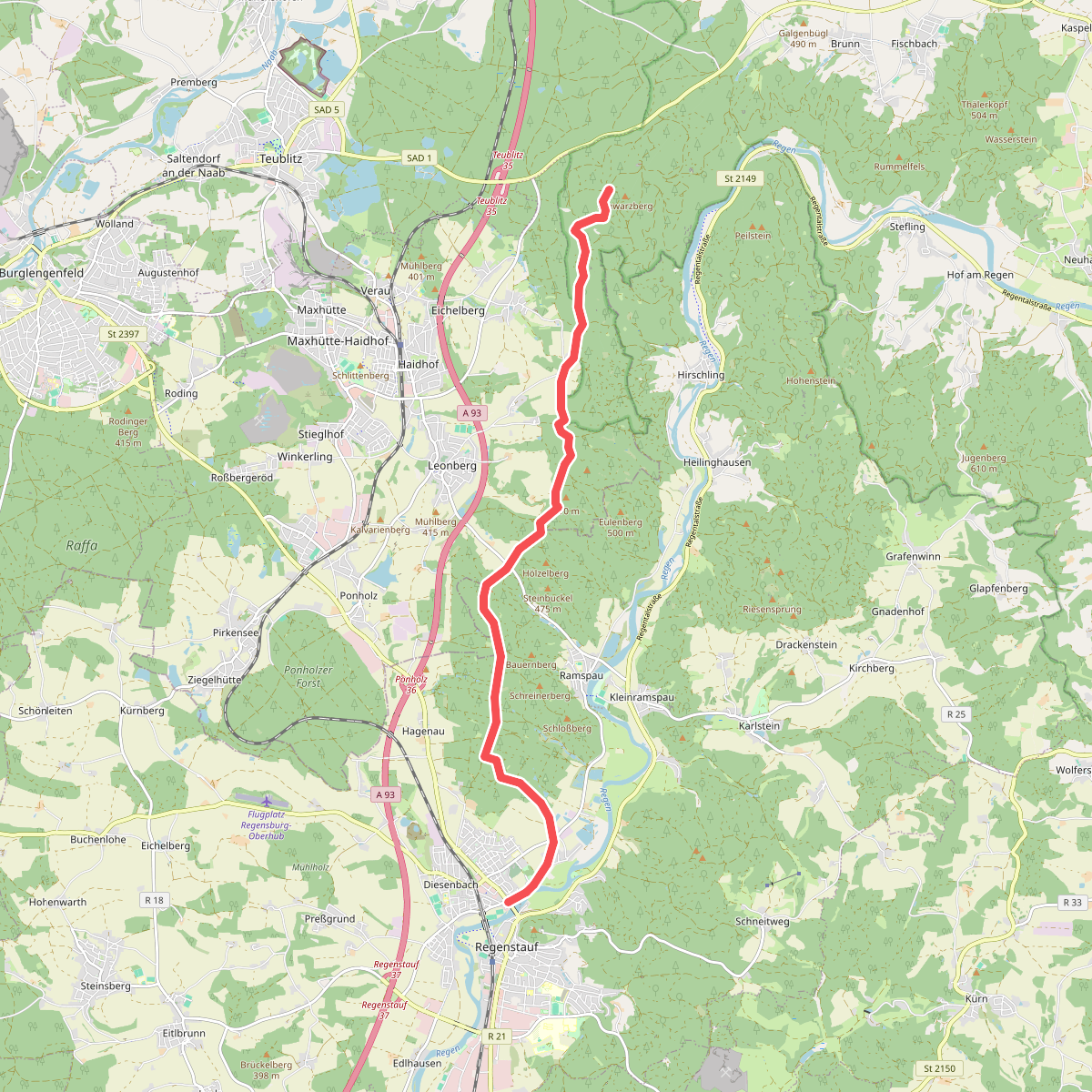 O 77 Weißes Kreuz - Regenstauf (Rotes Dreieck)