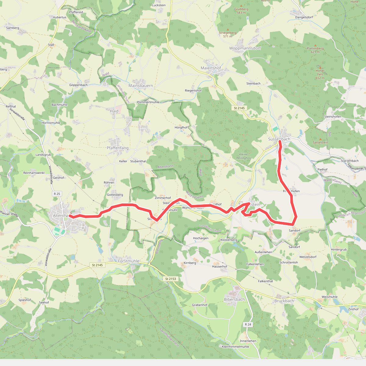 O 19 Altenthann - Süssenbach (Rotes Dreieck)