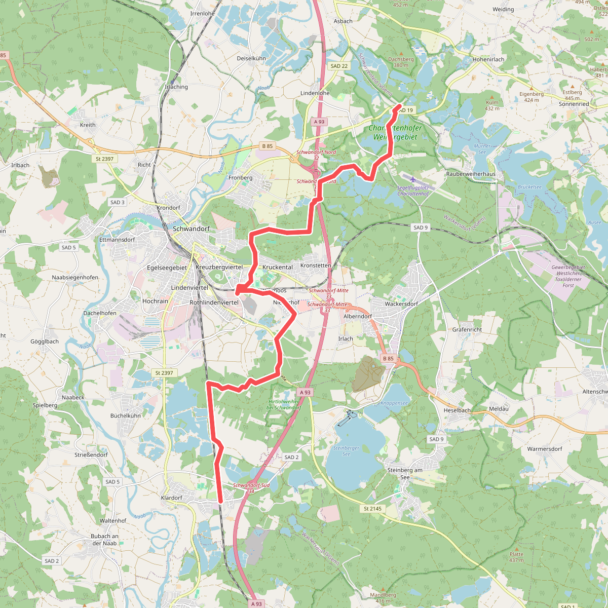 Wanderroute Holzhaus-Klardorf Bhf