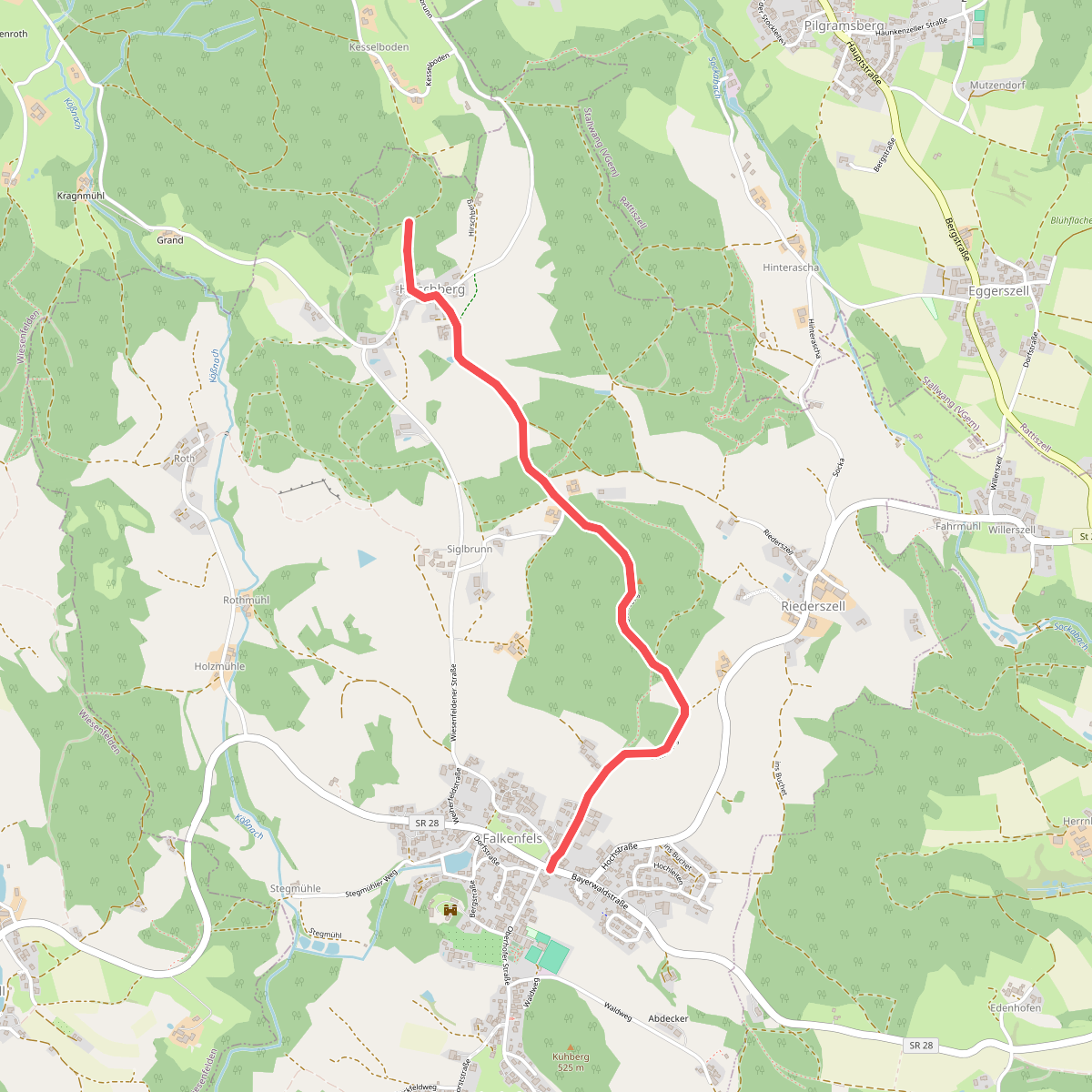 Goldsteig Zuweg Nr.37 Falkenfels → Riedelhänge