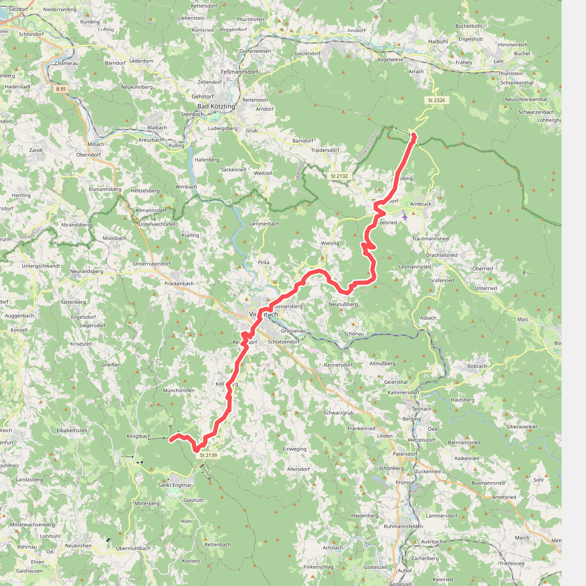 Goldsteig Verbindungsweg Nr.28A Pröller → Arnbruck