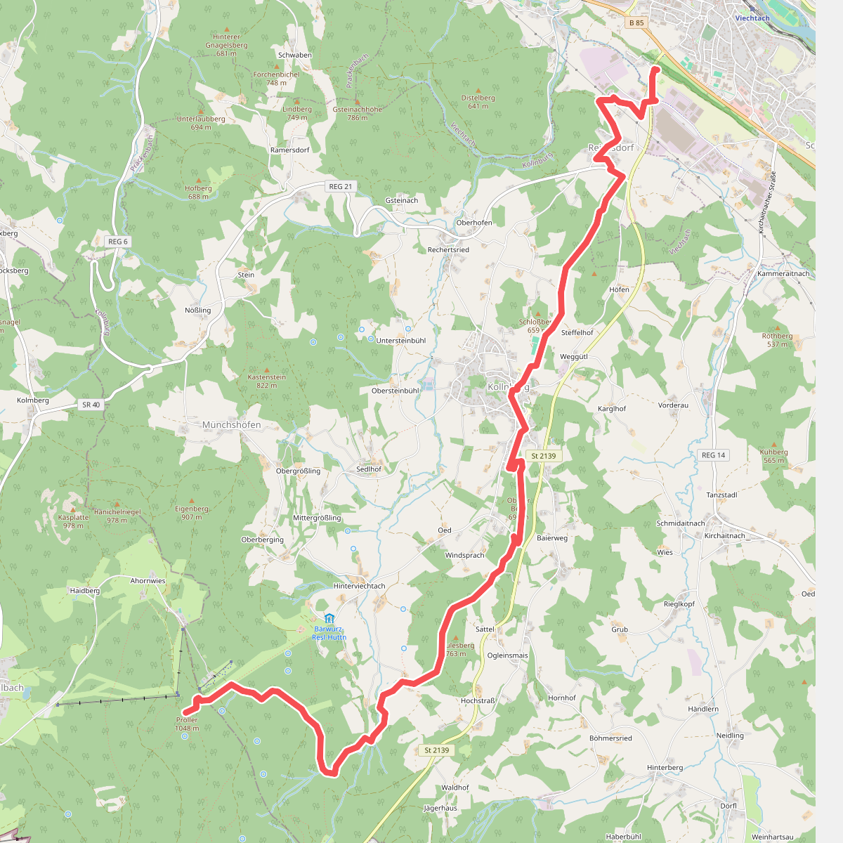 Goldsteig Zuweg Nr.28 Viechtach → Pröller