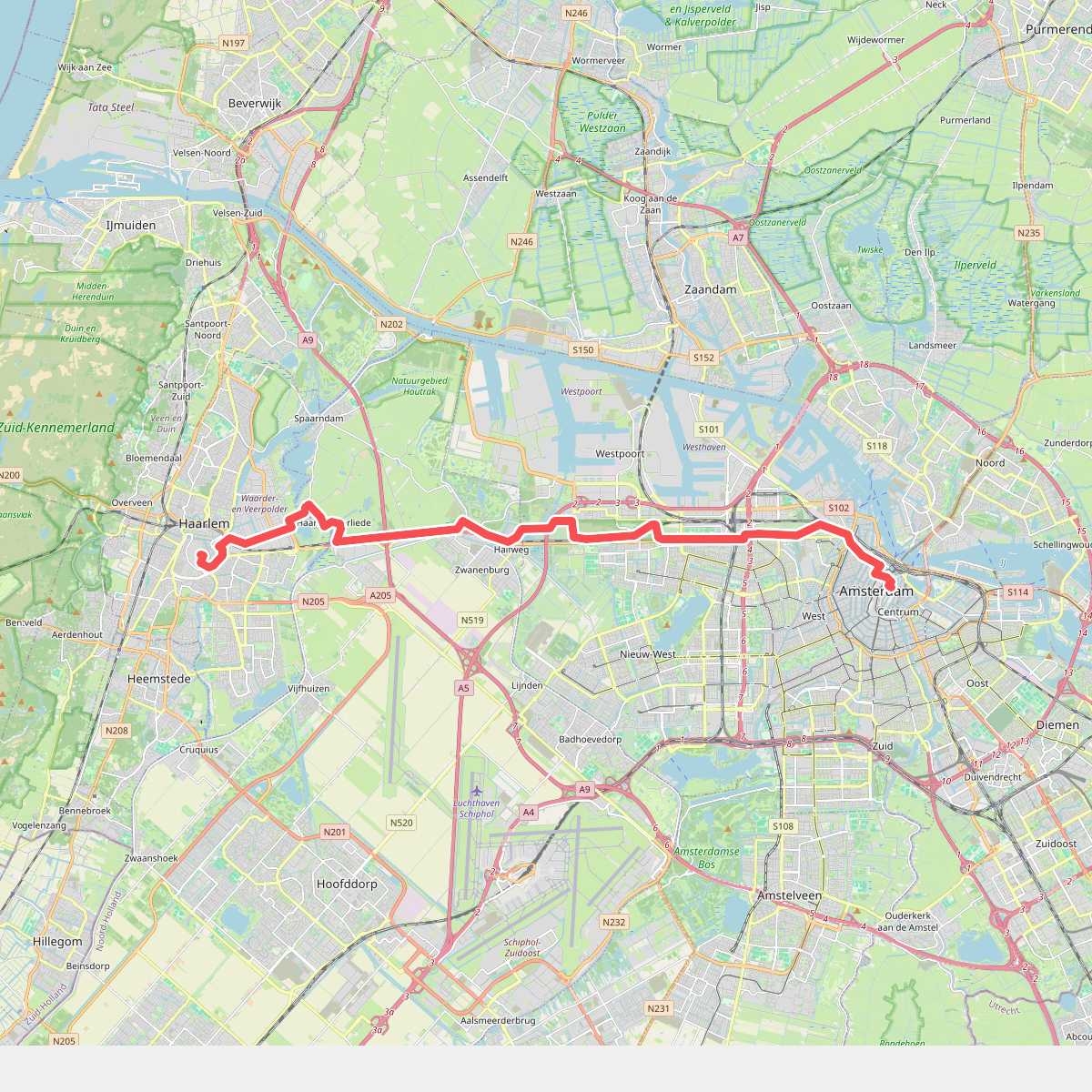 Haarlem - Amsterdam · Jacobsweg Amstelredam etappe 4