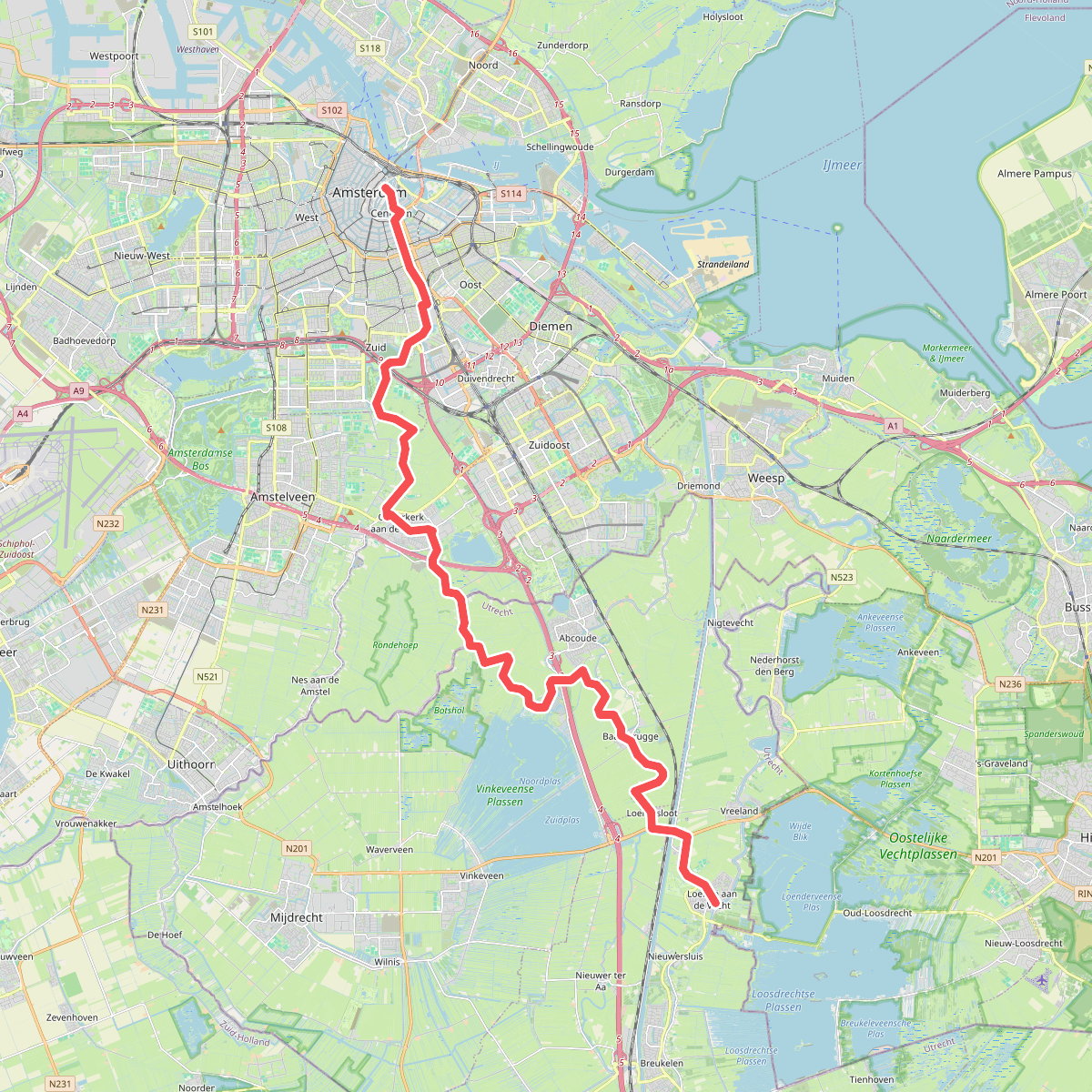 Amsterdam - Loenen a.d. Vecht · Jacobsweg Amstelredam etappe 5
