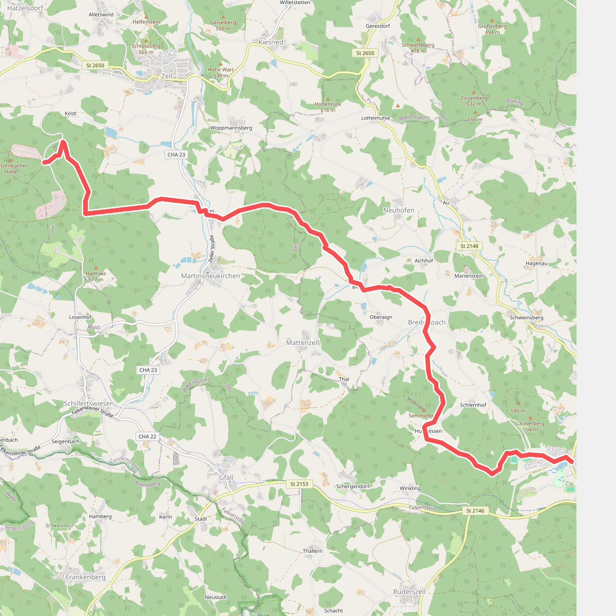 O 34 Hetzenbacher Höhe - Falkenstein (Rotes Dreieck)