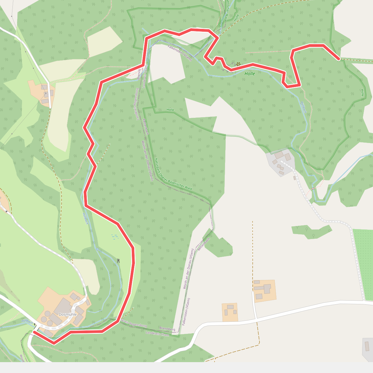 O 54 Tannerl - Höllbachtal / Dosmühle (Grünes Rechteck)