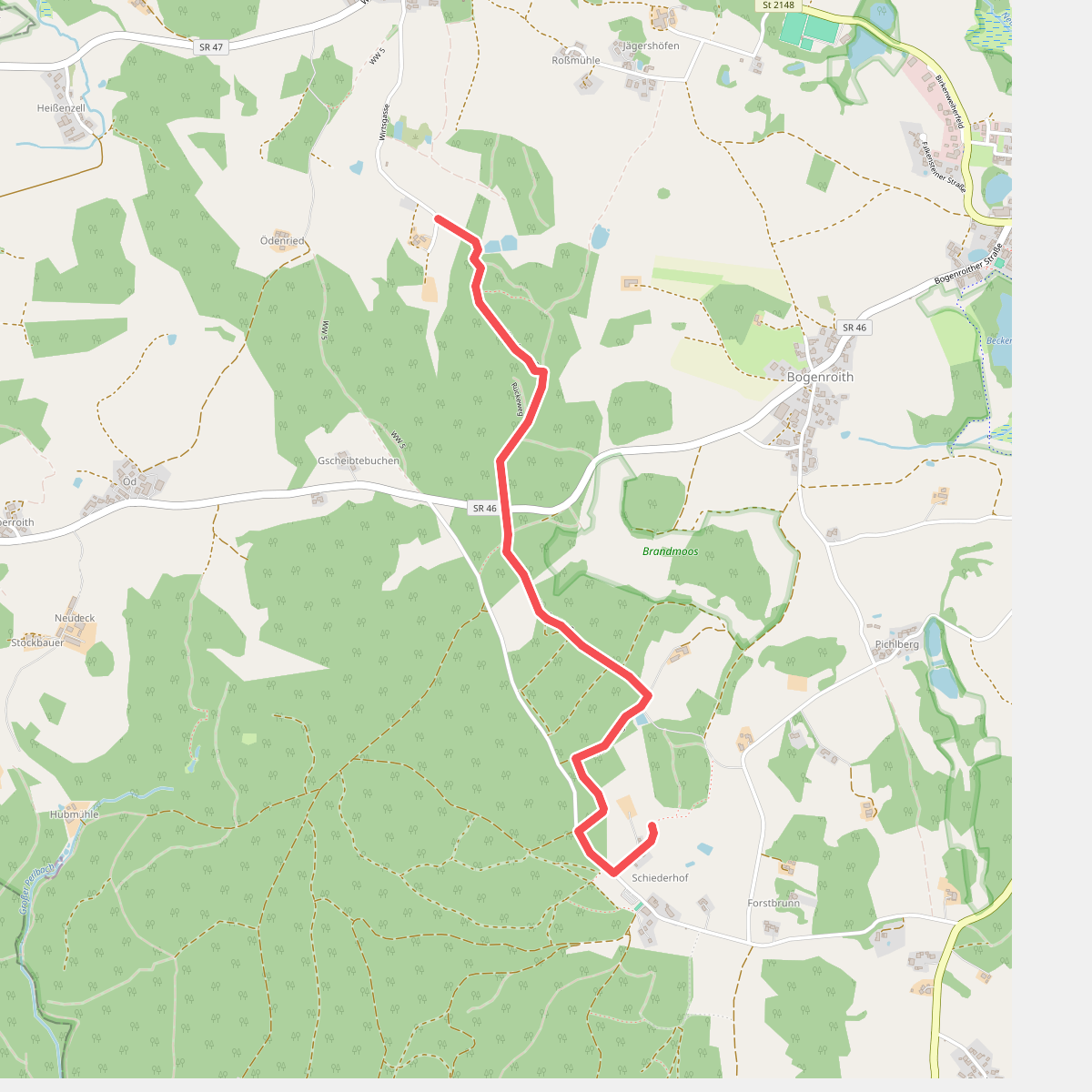 Rundwanderweg 5: Schiederhof - Hohenburg - Wiesenfelden