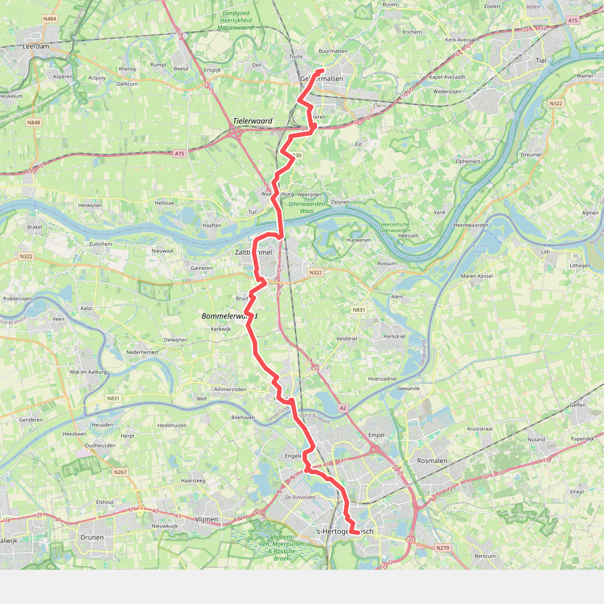 Geldermalsen - 's-Hertogenbosch · Jacobsweg Amstelredam etappe 9