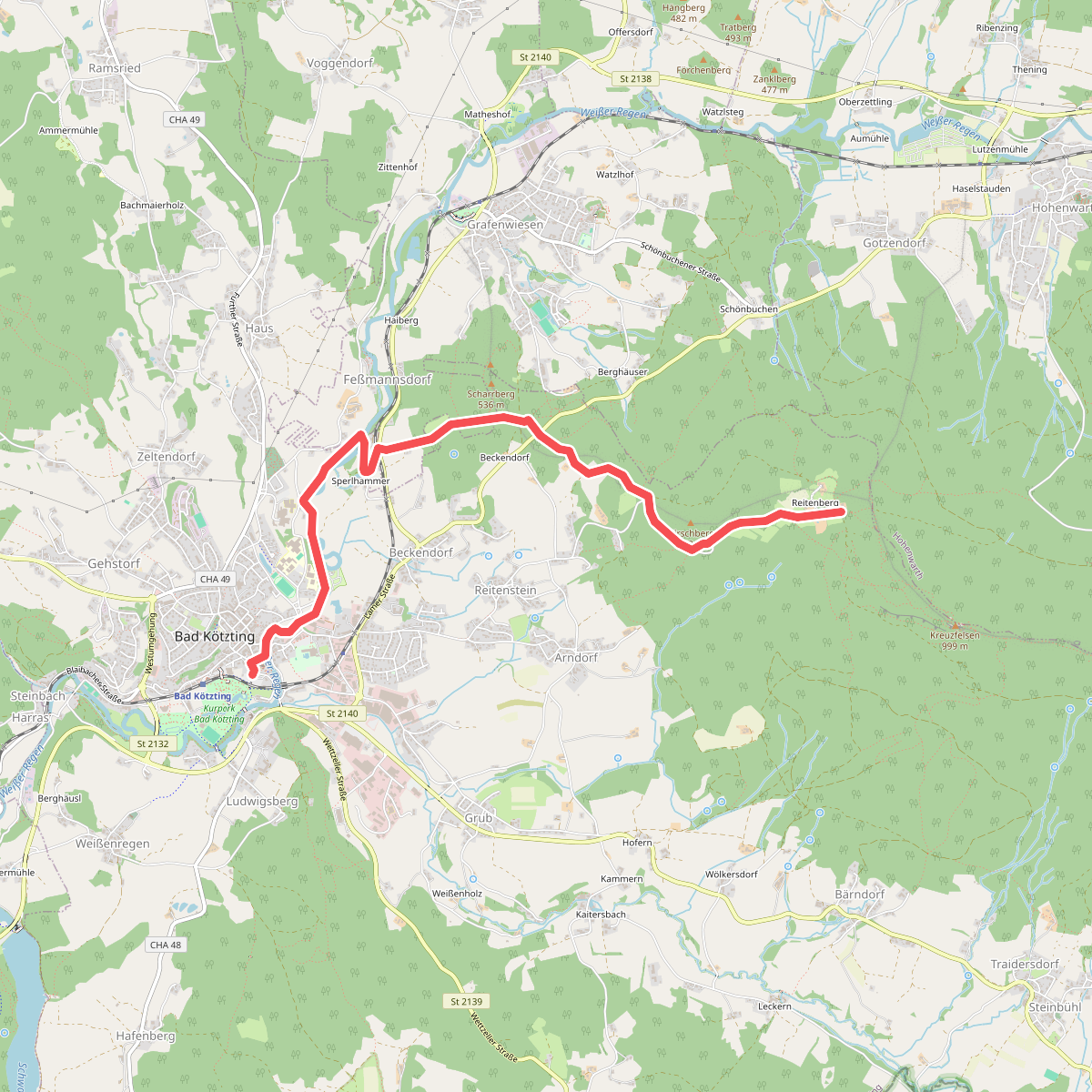 Goldsteig Zuweg Nr.14 Kötzting → Reitenberg