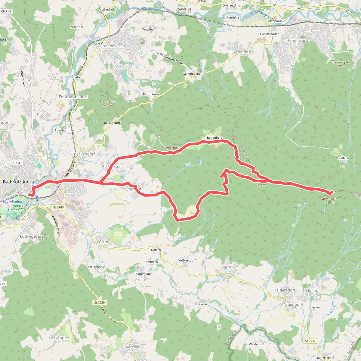 Bk03 Rundwanderweg Kaitersberg - Kötztinger Hütte