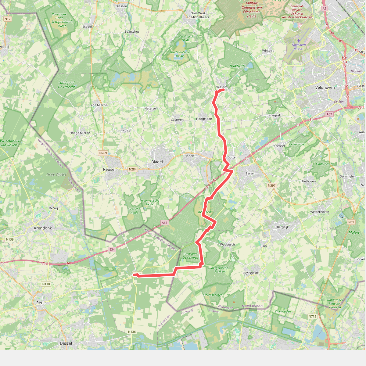 Vessem - Postel · Jacobsweg Amstelredam etappe 11