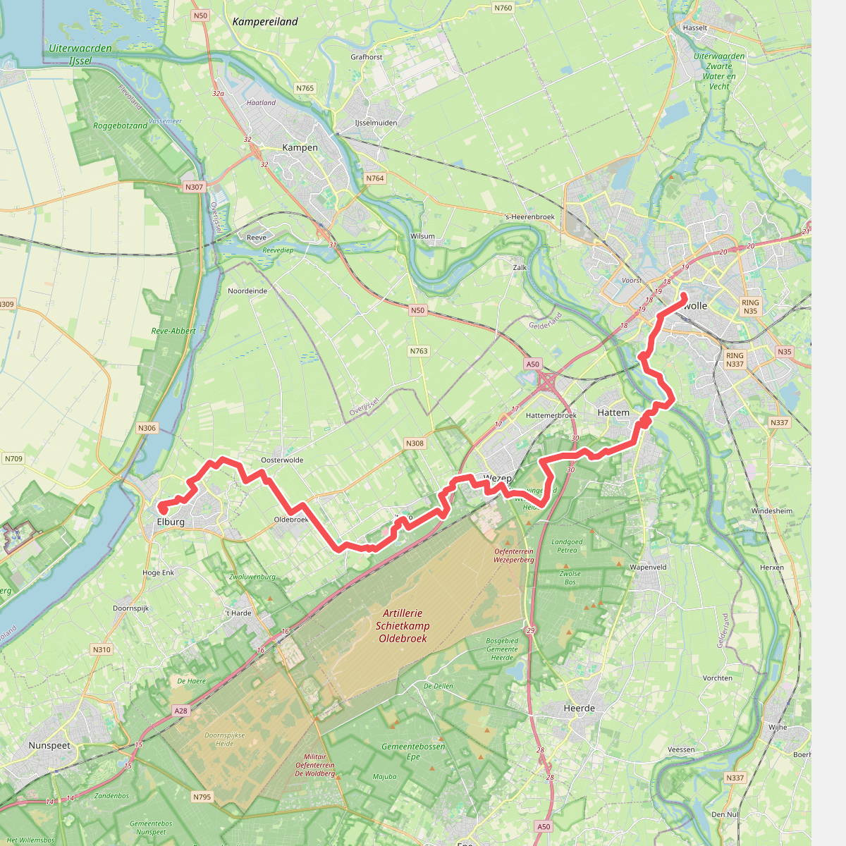 Zwolle - Elburg · Jacobsweg Amsvorde etappe 2