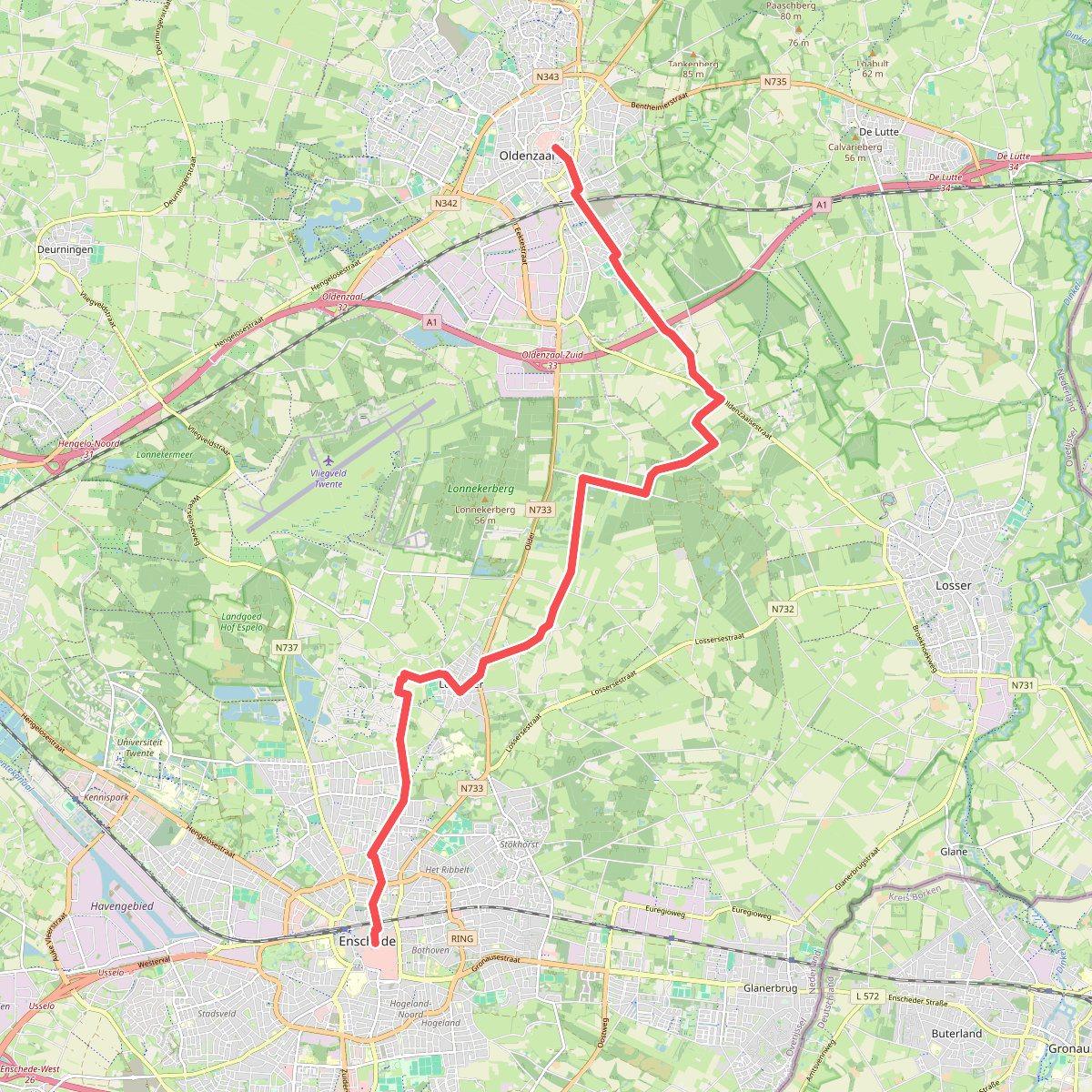 Oldenzaal - Enschede · Jacobsweg Audenzeel etappe 1