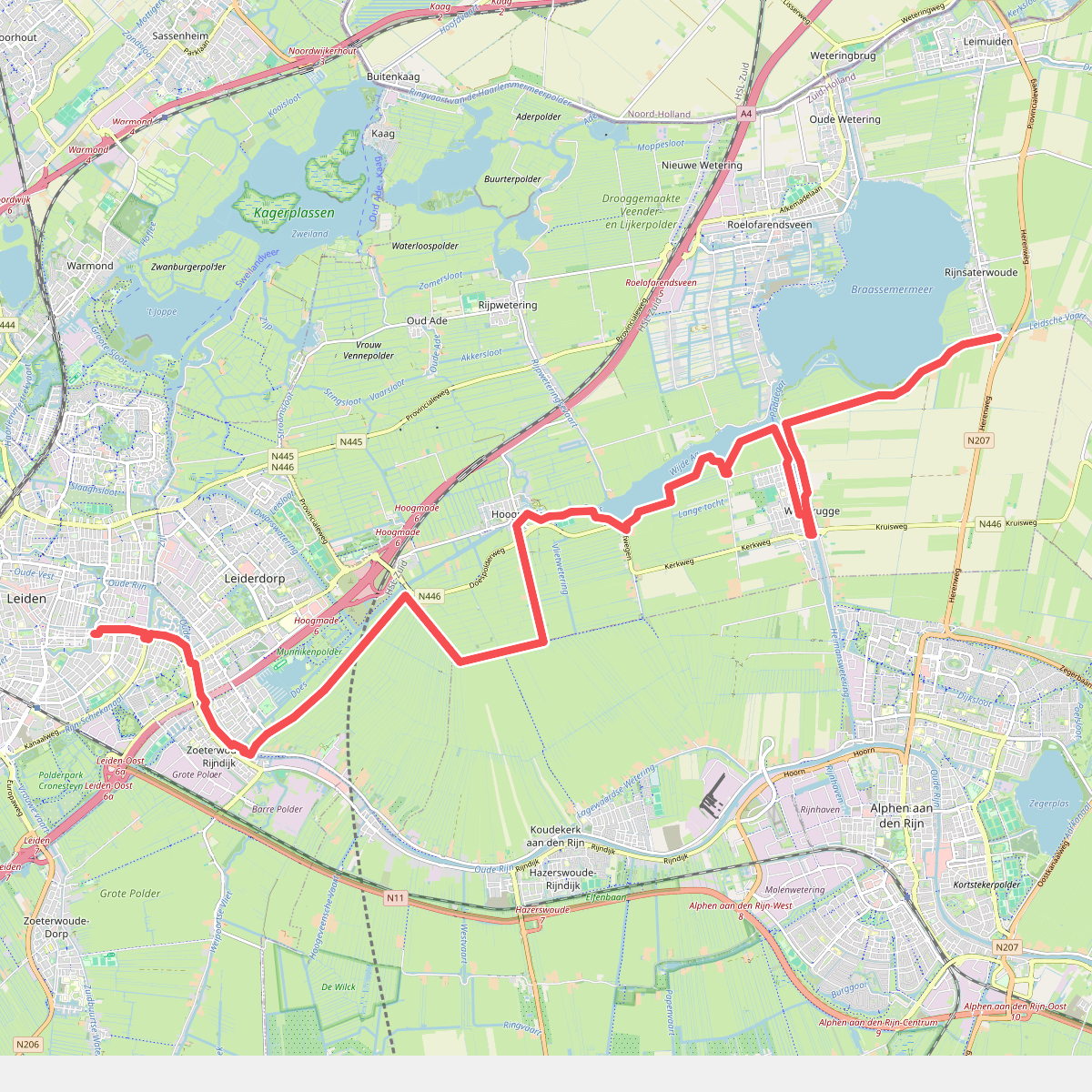 Rijnsaterwoude - Leiden · Marskramerpad etappe 18