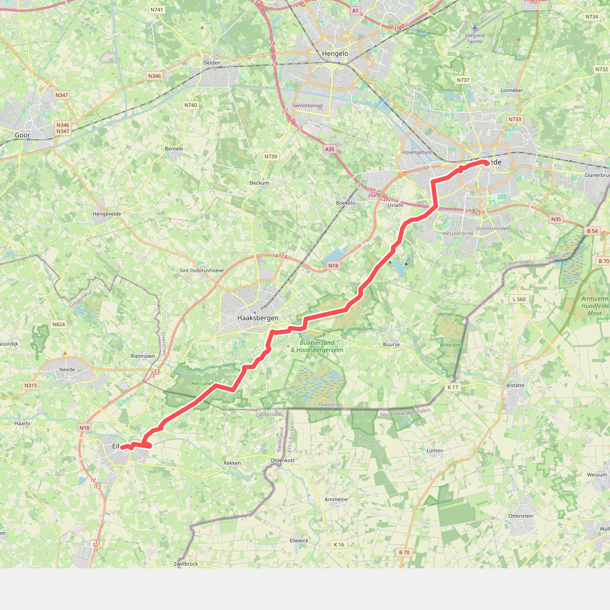 Enschede - Eibergen · Jacobsweg Audenzeel etappe 2