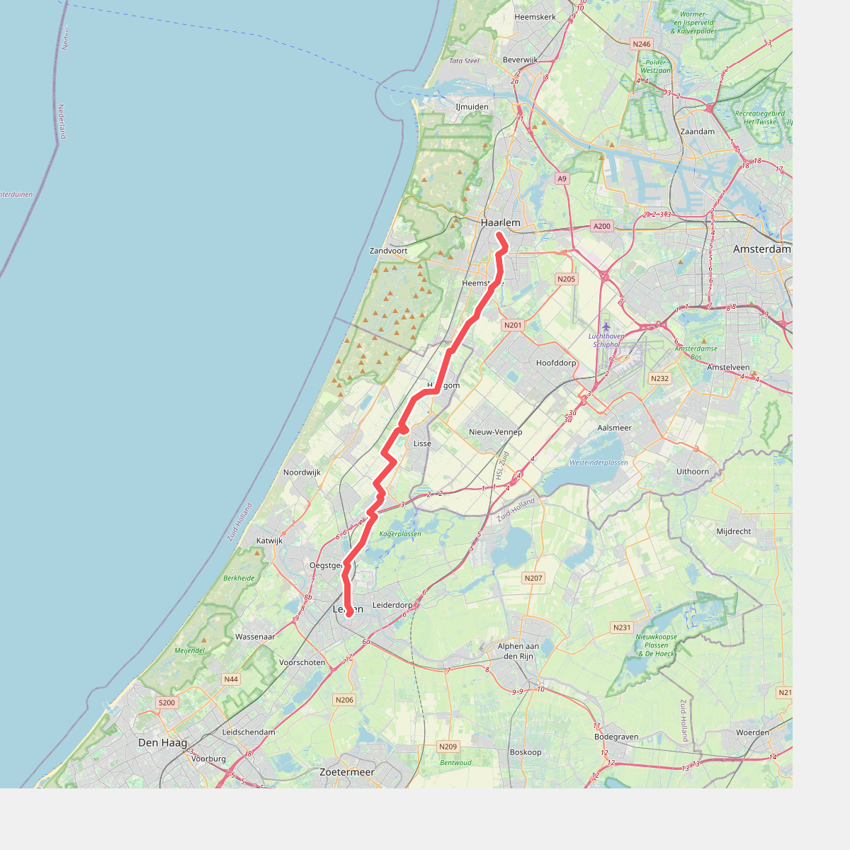 Haarlem - Leiden · Jacobsweg Die Haghe etappe 1