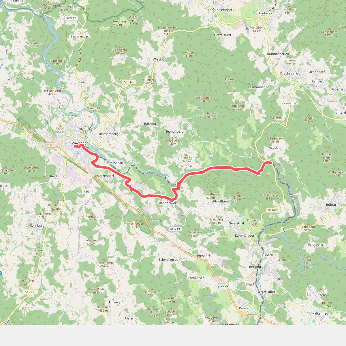 Viechtach, Zielwanderweg 3 nach Gumpenried