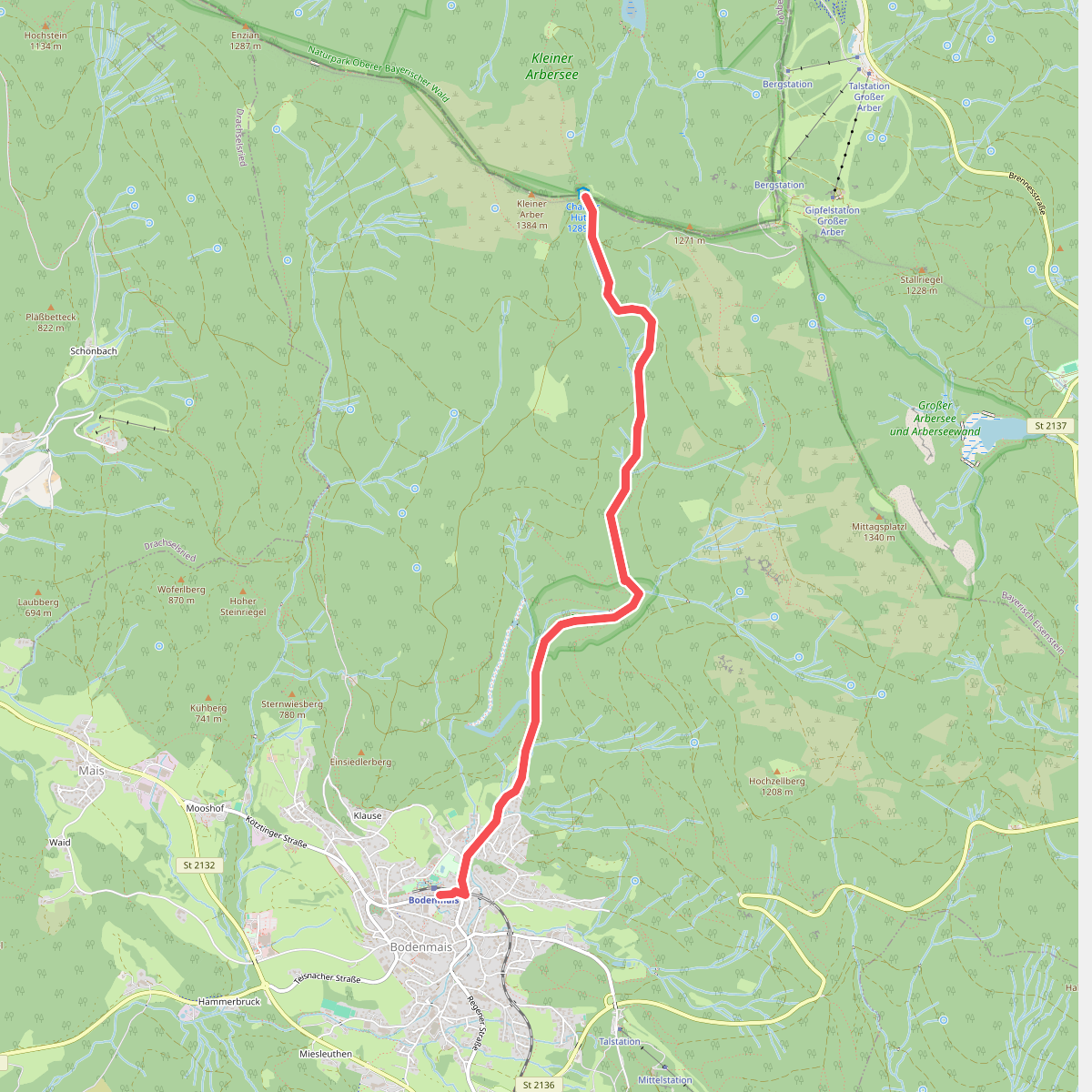 Goldsteig Zuweg Nr.18 Bodenmais - Chamer Hütte